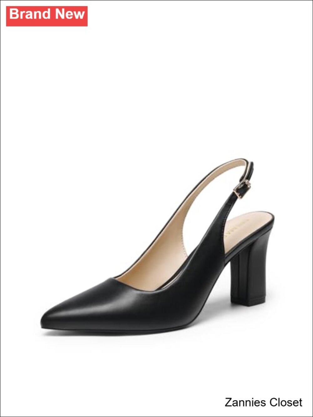 ✨ DREAM PAIRS Womens Slingback Chunky Block Heel Pumps Faux Leather Work Heels